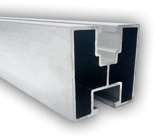 Aluprofil 40x40 Nut 8/10 | Länge: 2000 mm | Alu Solarprofil | Solarschiene | Photovoltaik | Montageschiene | Systemprofil | Solaranlage | Montageprofil 40x40 mm PV | Aluminiumprofil |