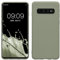 kwmobile Hülle kompatibel mit Samsung Galaxy S10 Hülle - weiches TPU Silikon Case - Cover geeignet für kabelloses Laden - Graugrün