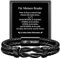 TERRISHE Gift for Men Black Leather Bracelet Gift for Bruder Leather Bracelet with Engraving Christmas Graduation (Bruder) Geburtstagsgeschenk für Bruder Weihnachten
