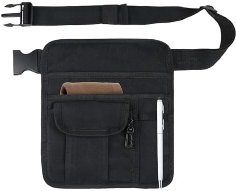 Riñonera para camarero – Bolsa de dinero para restaurantes | Bolsa para delantal de restaurante con cinturón ajustable | Bolsa lavable para delantal de camarera con 6 bolsillos para almacenamiento