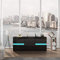 Komtopod Sideboard TV Unit Black Gloss Cabinet with 4 Drawers 2 Doors Modern TV Stand Side Unit with Led Lights 177cm for Living Room Hallways