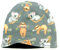Kleine Könige Mütze Jungen Herbst Winter Kindermütze · Modell Koala und Faultier grau · Fleece schwarz · Größe 86/92 (KU 45-47)