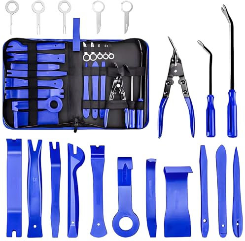 Kit D'outils de Dépose pour Voiture, Outil de Suppression de Panneau de Porte Audio 19X pour Radio, Vidéo, Tableau de Bord, Démontage et Installation de Levier de Voiture