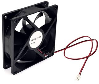 JZK Ventilador de refrigeración sin escobillas 92x92x25mm CC 12V 2Pin 92mm 0.06A 2400RPM Rodamiento de bolas 9225 Pequeño ventilador de CC para refrigeración o ventilación Carcasa de PC