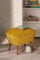 Atelier Del Sofa Stylish Mustard Pouffe, Solid Wood Frame, 100% Polyester, 32 DNS Foam, 57 x 45 x 45 cm | Easy Clean Fabric, Perfect for Modern Living Spaces