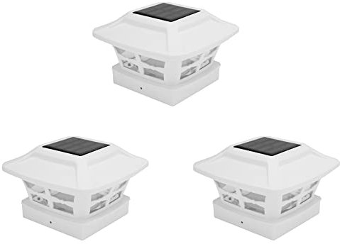 Giwnhvx 3X Solar Post Cap Lights 2 Lighting Modes LED Deck Fence Cap Lights for Wooden Posts Garden Decoration Warm White