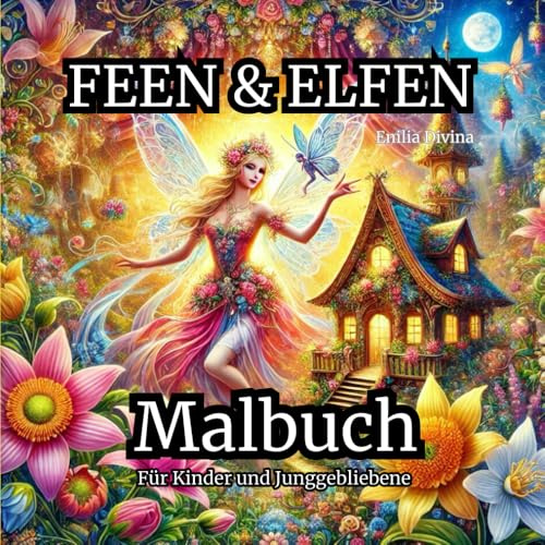 Feen und Elfen Malbuch: Für Kinder und Junggebliebene