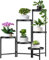lalago Scaffale Portavasi, 6 Ripiani Ø25cm Mobile Portafiori Metallo, Tavolino per Vasi, Fioriera Interno con 5 Mensole Porta Piante, per Balcone, Giardino, Soggiorno, Camera da letto, Sala studio