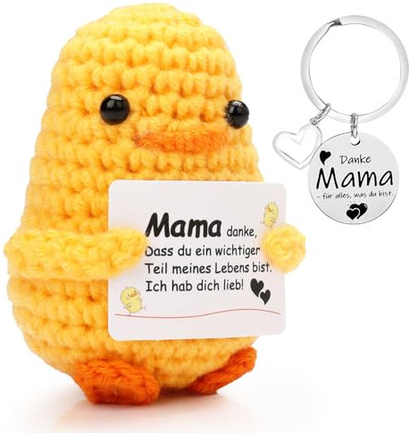 Pocket Hug Positive Enten,Emotionale Unterstützung Enten,Süße Häkelgeschenke,Geschenk für Mama, passend zum Muttertag, Weihnachten,Geburtstag,Drücken Sie der Mutter die aufrichtigste Liebe aus