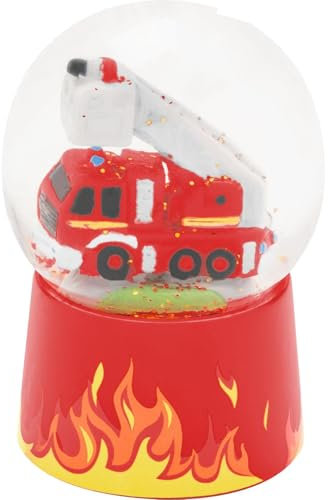 Sheepworld Traumkugel Feuerwehr | Schneekugel zum Schütteln, Höhe 6,5 cm, mit 3D-Figur, aus bruchsicherem Acryl | Geschenk für Kinder, Kindergeburtstag, Geschenk Jungs, Schulanfang, Schultüte | 74314