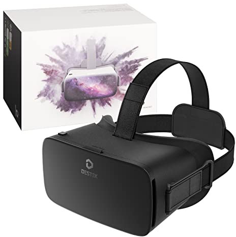 DESTEK V5 VR Headset for Phone, 110°FOV HD Anti-Blue Lenses Eye Protection Virtual Reality Headset, VR Glasses for iPhone Samsung Android (163 x 83 x 10 mm)