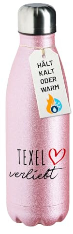 Huuraa Glitzer Trinkflasche Texel verliebt Geschenk