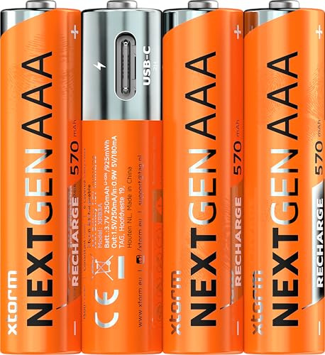 Xtorm NextGen AAA Batterien Wiederaufladbar mit USB-C - 4 Pack