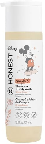 The Honest Company 2-in-1 Cleansing Shampoo Body Wash, Gentle Enough for Baby Dermatologist Tested Tear-free Hypoallergenic Disney’s Mickey Mouse Comfort Sweet Cream 10 fl oz