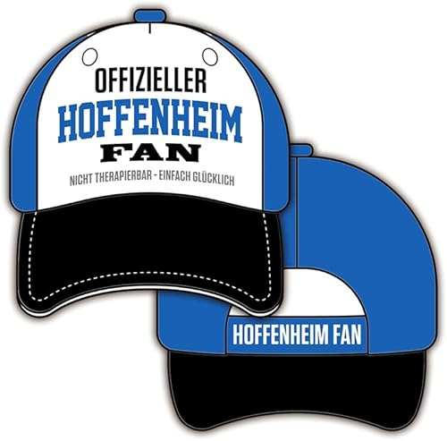 Spaßkappe „Offizieller Hoffenheim Fan – nicht therapierbar, einfach glücklich“ | Unisex Einheitsgröße | größenverstellbar | witzige Geschenkidee für Hoffenheim Fans | Alltag & Spieltag