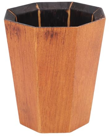 TOPINCN Handcrafted Wooden Whiskey Mug,Wooden Bourbon Drinking Tumbler Cups Old Fashioned Home Bar Unique Gifts for Men (No Sign)