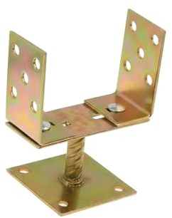 Adjustable Fence Post Support Bracket, Galvanised Steel, 0-160mm Width, 100x100mm Bolt Down Base, 180mm Height, for Wooden Posts, Garden Pergola Gazebo Decking