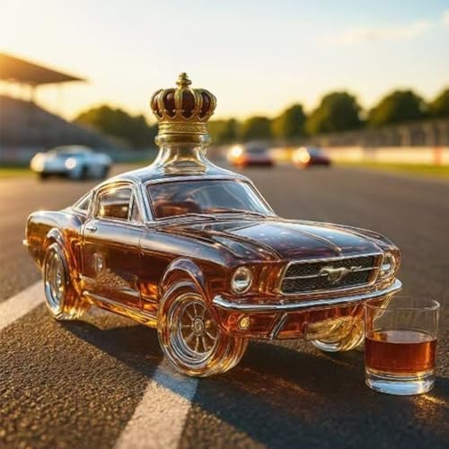300ML Decantador Whisky Arte Escultura - Estatuas De Botellas De Whisky Con Forma De Coche En 3D, Esculturas Novedosas De Decantadores De Whisky Cristal, Garrafa Vino Vacía A Prueba Fugas(C)