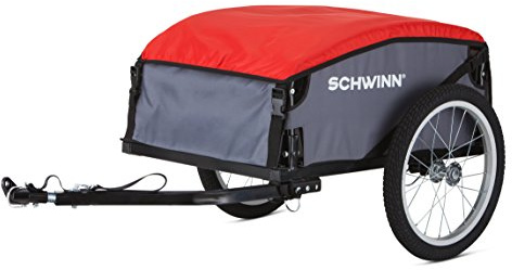Schwinn Daytripper - Remolque de Carga para Bicicleta, Capacidad máxima de Peso de 100 Libras, Marco Plegable con Ruedas de liberación rápida, neumáticos llenos de Aire, Rojo/Gris