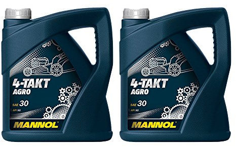 MANNOL 2 x 4L 4-Takt Agro SAE 30 API SG/Rasenmaeher-Motoroel Gartenoel