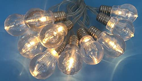 LED-Party-Weihnachts-Lichterkette Glühlampe, 10x LEDs warmweiß batteriebetrieben, Tisch-Fenster-Baum-Kommode-Dekorations-Leuchte-Lampe
