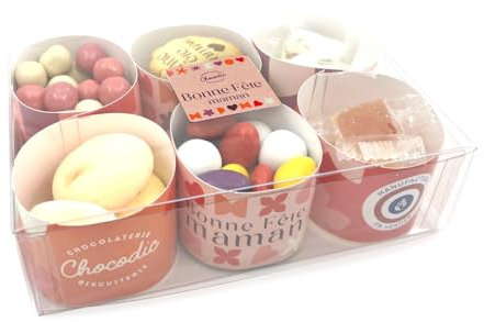 CHOCOLAT BONNE FETE MAMAN MERE - COFFRET 6 TIMBALES 355G - CHOCOLAT CADEAU BONNE FETE MAMAN MERE