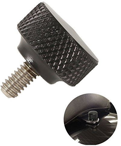 XMT-MOTO 1/4 20 Bullone in alluminio billet nero vite sedile moto bullone adatto 1996-2016 Harley-Davidson (confezione da 2)
