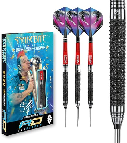 RED DRAGON Peter Wright Snakebite Melbourne Masters Edition 22g Tungsten Darts mit Flights und Schäfte