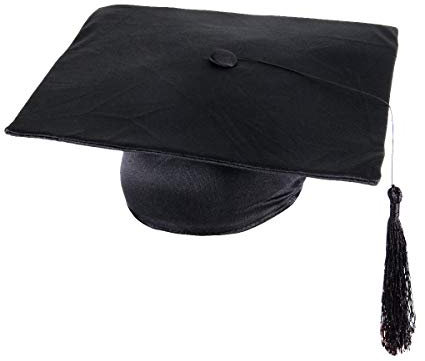 Alsino 24 Stück Doktorhut - anpassbar Gummizug, Quaste, Abschlussfeiern, Hochschulabschluss, Bachelor, Master, Doktoranden, Schwarz