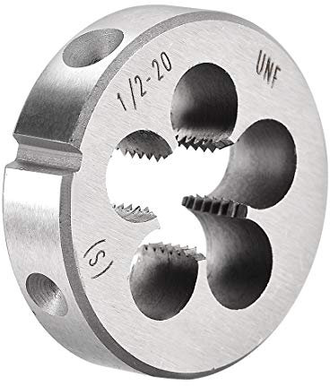 sourcing map 1/2-20 UNF Runde Schneideisen Maschinengewinde Rechtshänder Gewindeschneider Legierung Werkzeugstahl Schraube Gewinde Schneideisen