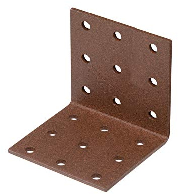 Alberts 301156 DURAVIS® Lochplattenwinkel | rostbraun duplexbeschichtet | Größe 60 x 60 x 60 mm