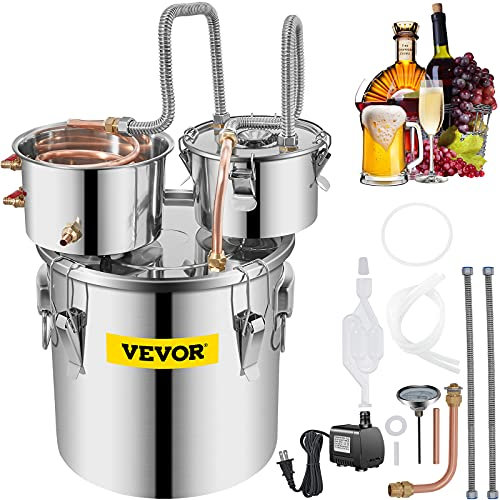 VEVOR Destilador de Agua 12,3 L Máquina para el Agua Destilada Casera Destilación Filtro Purificador Acero Inoxidable Destilador de Agua Water Distiller Filtro de Destilación de Agua Pura