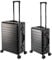 Travelhouse Oslo Aluminium Kofferset - Handgepäck Vol. 39L & Check-in Aufgabegepäck Koffer 65cm Vol. 72L Hartschalenkoffer Alu Reisekoffer TSA 360° Rollen Schwarz