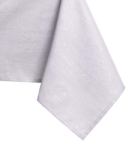 AmeliaHome Tischdecke oval 140x180 cm Tischtuch Tafeldecke Fleckschutz Lotuseffekt Abwaschbar Wasserabweisend Ornament Vesta Flieder