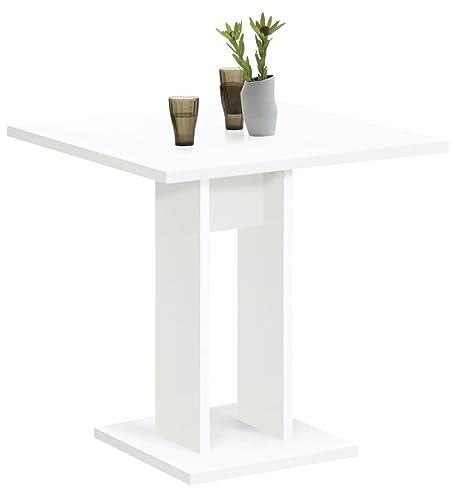 FMD furniture Esstisch, Holzwekstoff, Weiß, ca. 70 x 70 x 75 cm 668-001E