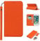 Copmob iPhone 7 Plus/8 Plus Case With Card Holder With Strap,Genuine Leather Flip Wallet Case,[3 Slots][Magnetic Closure][RFID-Blocking],Phone Case Cover for iPhone 7 Plus/8 Plus - Orange
