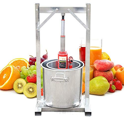 CLQ Edelstahlpresse Entsafter Obstpresse Obstmühle Apfelpresse Obst Muser Obstschredder Obstschredder Haushalts-Traubenpresse Abnehmbarer Entsafter 12L