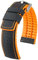 HIRSCH Uhren-Band Robby L - Premium-Lederband für Deine Armbanduhr - Schwarz/Orange - 22 mm