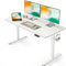 FEZIBO Schreibtisch Höhenverstellbar Elektrisch, 140 x 60 cm Computer Stehschreibtisch mit Memory-Steuerung und Anti-Kollisions Technologie, Mobiler Steh-Sitz-Schreibtisch Ergonomic Weiß Oberfläche