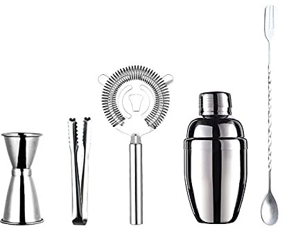 luckxuan Juego de Coctelera Set de Mezclador de Bebidas Shaker Shaker Shaker Shaker Shaker Shaker Shaker Shaker Water Bar Supplies Herramientas Cocktail Shaker Set de 6 Piezas Agitador de Cócteles