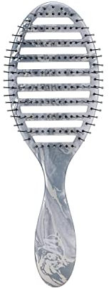 Wet Brush Brosse à cheveux à séchage rapide – Marbre métallique, argent – Design ventilé et poils HeatFlex ultra doux pour un séchage au sèche-cheveux sûr avec poignée ergonomique qui gère les nœuds