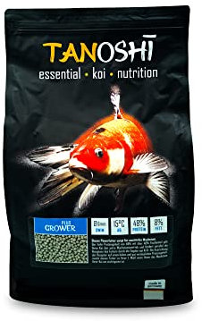 Tanoshi Koifutter - Grower Plus 5 kg 6mm | Schwimmendes Allein-Koifutter für maximales Koi-Wachstum mit Lachsöl und Krill…