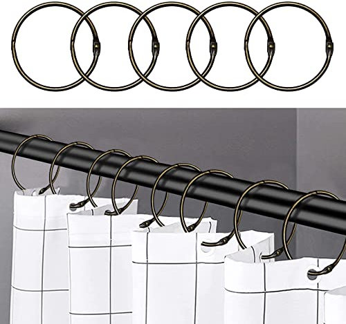 24 Stück Duschvorhangringe, Duschvorhang Haken, Duschringe für Badezimmer, Rostfrei Dekorative Ringe für Duschvorhänge und Duschvorhangstangen, Vorhang Haken für Vorhänge (Bronze)