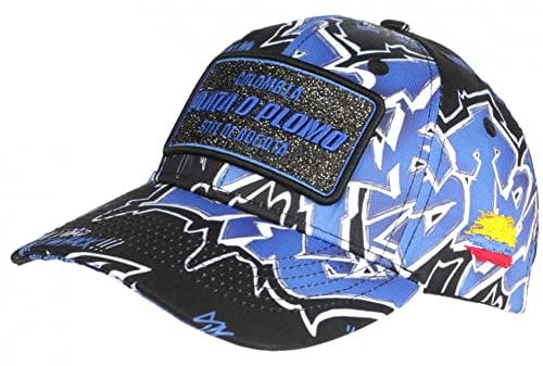 Plata o Plomo Baseball-Kappe, Blau und Schwarz, Strass, Street Colombia Baseball – Unisex, blau, Einheitsgröße