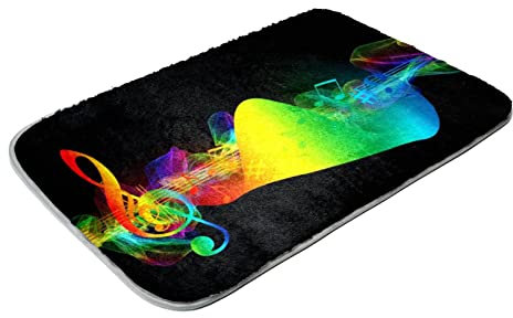 Flauschiger Teppich mit buntem Notenschlüssel, ultraweich, für Schlafzimmer, Wohnzimmer