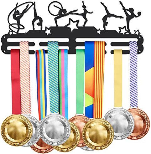 SUPERDANT Medaillenhalter Für Gymnastik Mit Sternen Medaillen Aufhänger Wandhalterung Bandständer Dekoration Medaillen Aufbewahrung Auszeichnungen Turnen Mädchen Geschenke für Sportler Kinder
