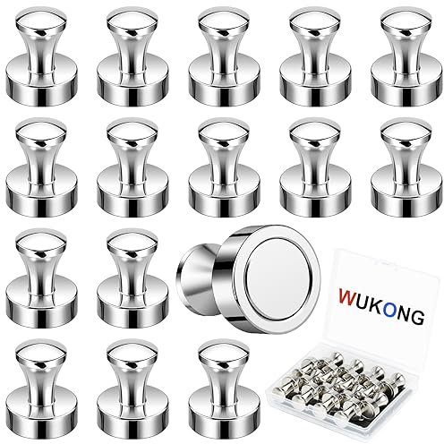 Wukong 16 Pack Magnet Strong, 16×20mm Whiteboard Magnets, Notice Board Magnets for Fridge and Office