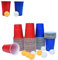 SUBTLETY Lot de 200 gobelets à bière pong avec 20 balles rouges - En polypropylène - Réutilisables - Pour fête, camping, anniversaire, festivals