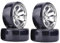 KINGCOO RC Drift Auto Rad und Reifen, 4PCS 63mm Harte Reifen Kunststoff Felgen für 1/10 On-Road Racing Driften Auto Ersatzteile für HSP Tamiya HPI Kyosho (Silber)