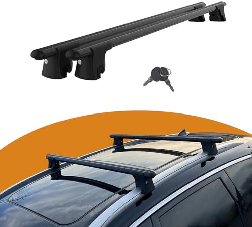 Cross Auto Premium Dachträger Kompatibel Mit Opel Astra J Estate/Sw/Sport Tourer 2010-2014; Querträger, Abschließbarer Träger Für Geschlossen-Spülung Dachschienen, 2 Pcs Schwarz